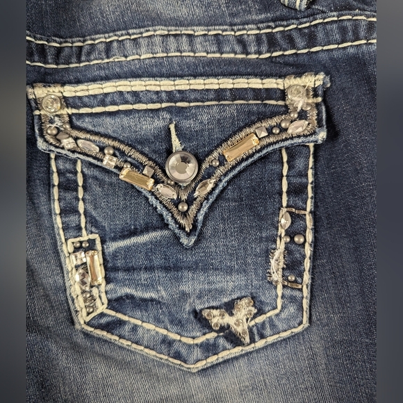 Vigoss The New York Slim Boot Size 7/8 Jeans Bling Pockets - Picture 5 of 15
